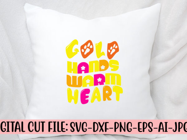 Gold hands warm heart retro svg t shirt design template