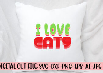 I Love Cats Retro SVG t shirt design for sale