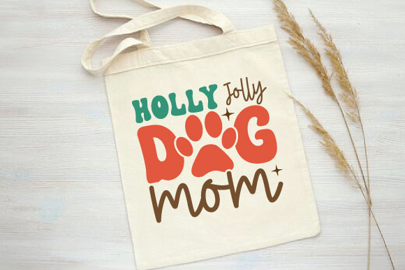 Holly jolly dog mom t shirt design