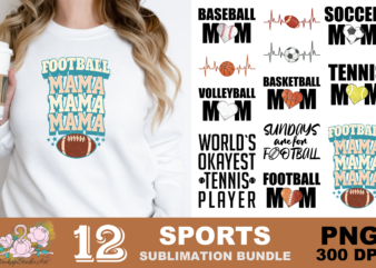 Sport Mom Sport Heartbeat PNG Sublimation Design