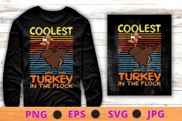 Boys thanksgiving shirt for kids toddlers coolest turkey in the folk t-shirt design svg, thanksgiving shirt, coolest turkey in the folk png