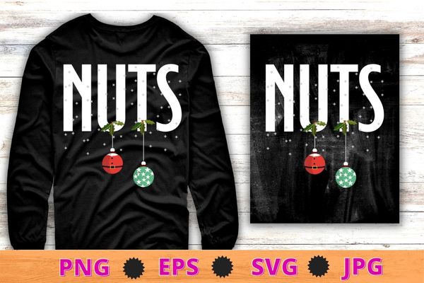 Mens chest nuts matching funny christmas couples chestnuts nuts t-shirt design svg, chest nuts, funny christmas, jingle balls, xmas balls, pajama,