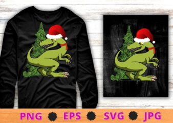 Dinosaur christmas 2022 Boys santa hat Saurus T rex T-Shirt design svg, christSaurus