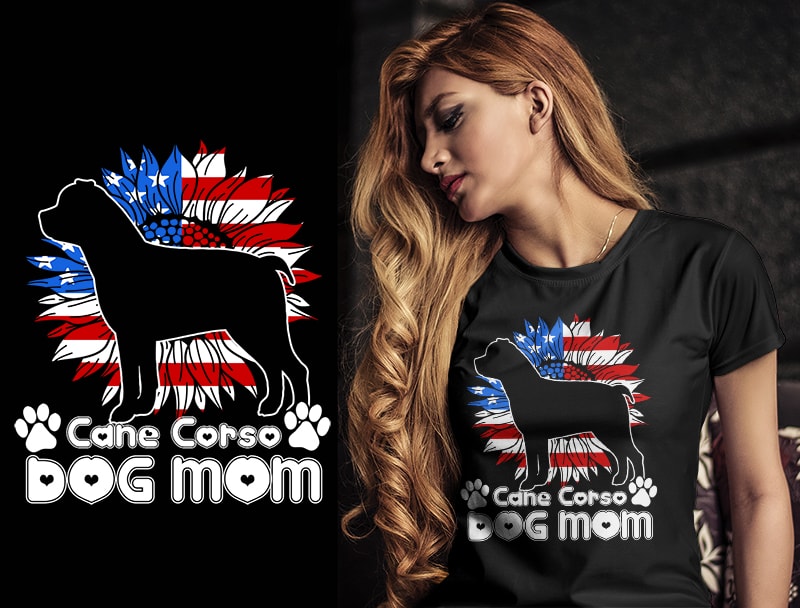 37 DOG MOM Christmas AMERICAN FLAG TSHIRT DESIGNS bundle editable