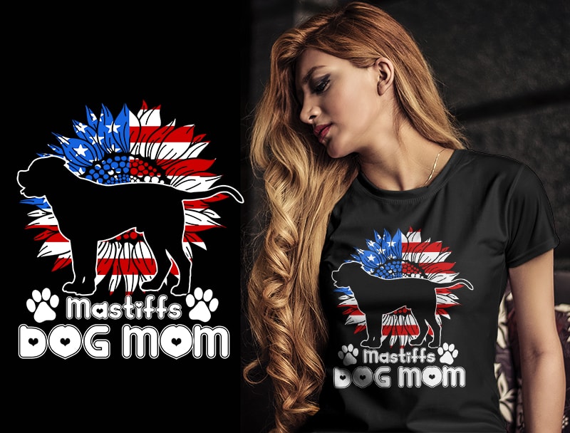 37 DOG MOM Christmas AMERICAN FLAG TSHIRT DESIGNS bundle editable