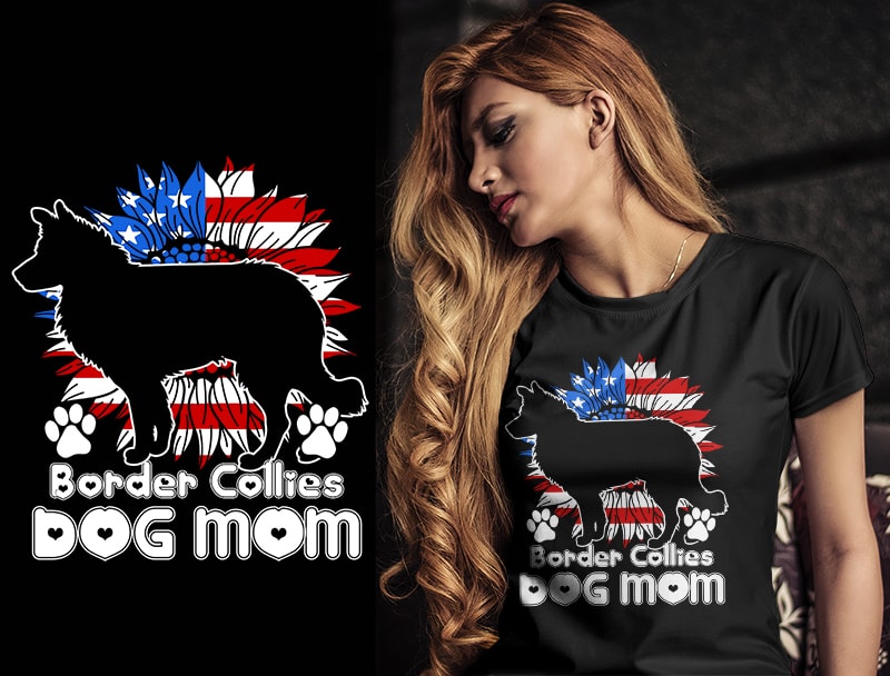 37 DOG MOM Christmas AMERICAN FLAG TSHIRT DESIGNS bundle editable