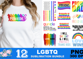 Rainbow Flag Pride LGBT PNG Sublimation Design