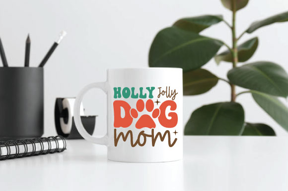 Holly jolly dog mom t shirt design