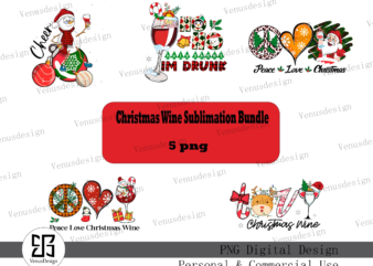 Christmas Wine Sublimation Bundle t shirt vector file