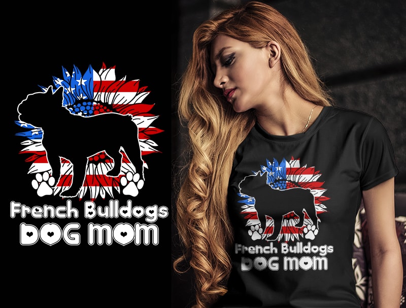 37 DOG MOM Christmas AMERICAN FLAG TSHIRT DESIGNS bundle editable