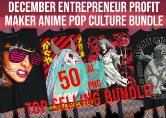December Entrepreneur Profit Maker Anime Pop Culture Bundle t shirt vector illustration