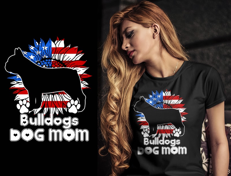 37 DOG MOM Christmas AMERICAN FLAG TSHIRT DESIGNS bundle editable
