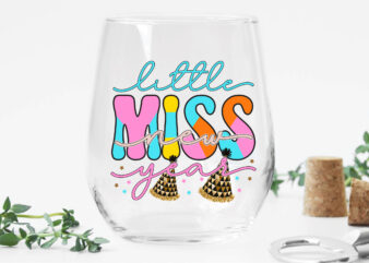 Little Miss New Year Sublimation t shirt vector graphic