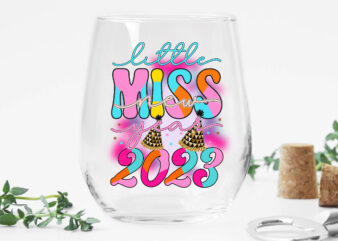 Little Miss New Year 2023 Sublimation t shirt vector graphic