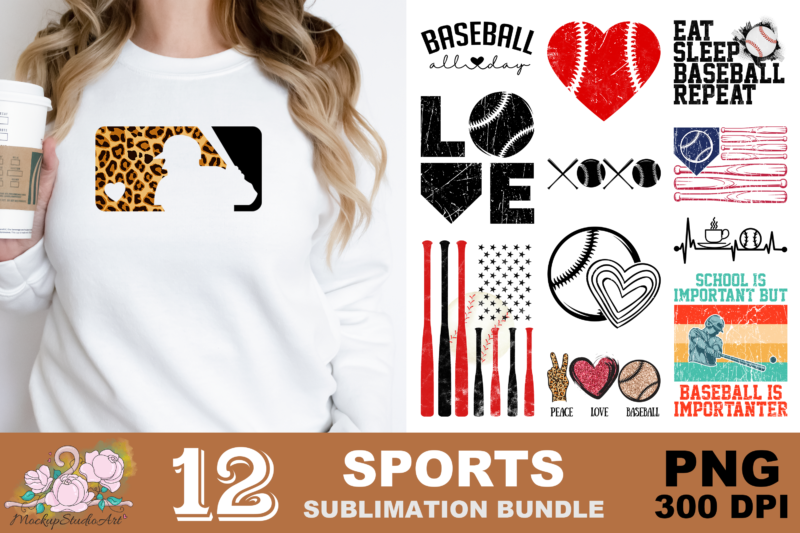 Baseball All Day Baseball Lover PNG Sublimation Design