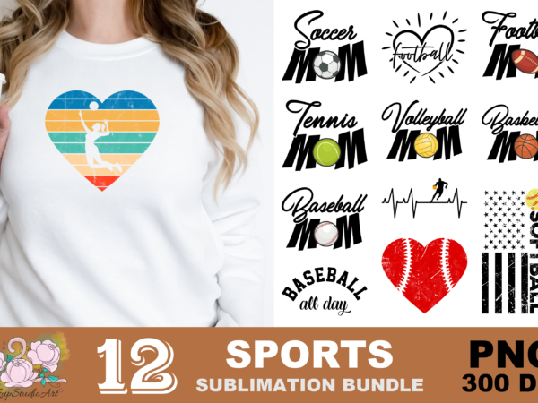 Sport mom sports lover game day png sublimation design