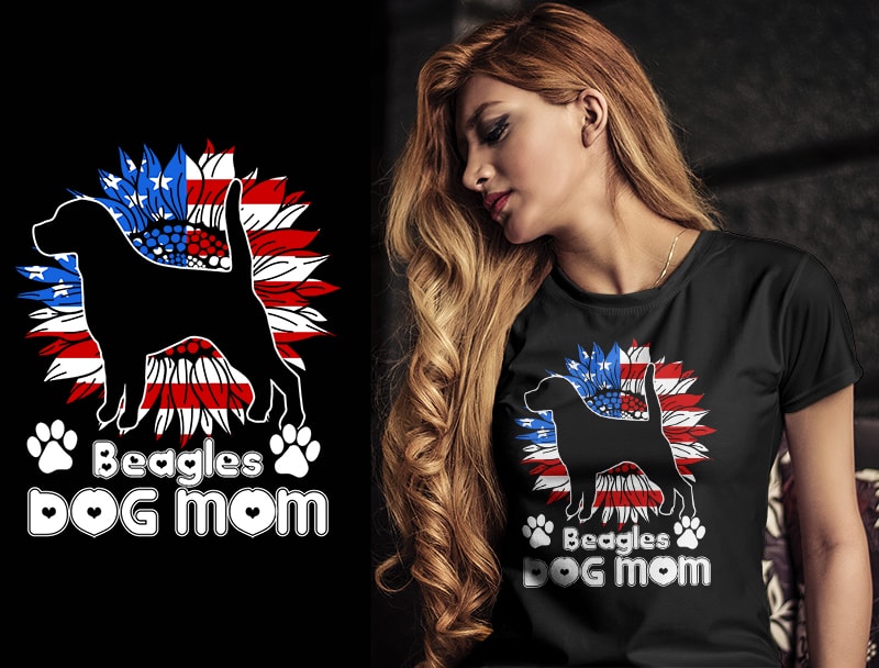 37 DOG MOM Christmas AMERICAN FLAG TSHIRT DESIGNS bundle editable