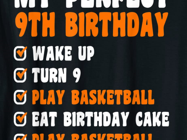 9 years old perfect 9th birthday basketball 9th birthday t shirt men