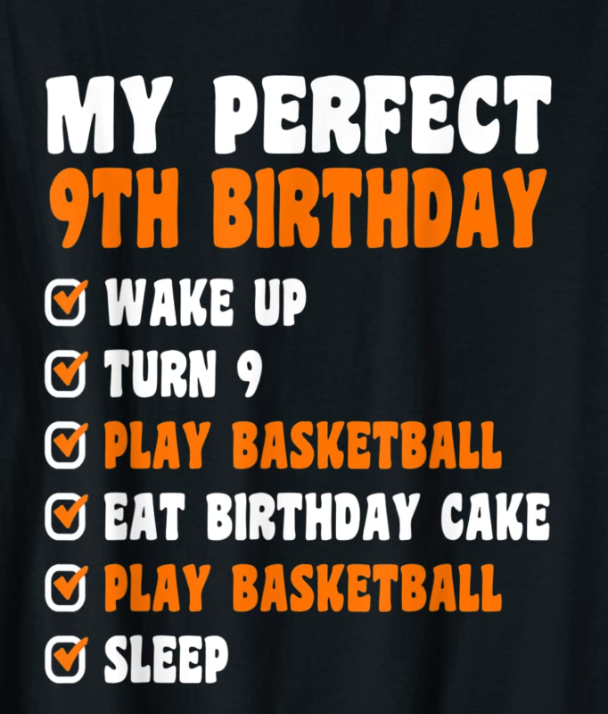 9 years old perfect 9th birthday basketball 9th birthday t shirt men