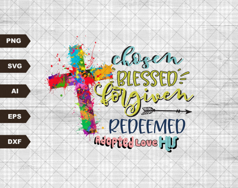 Redeemed SVG file, Cross sublimation file