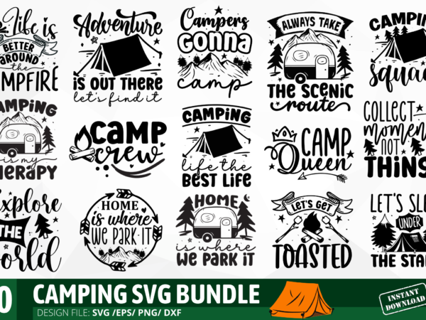 Camping svg bundle t shirt vector file