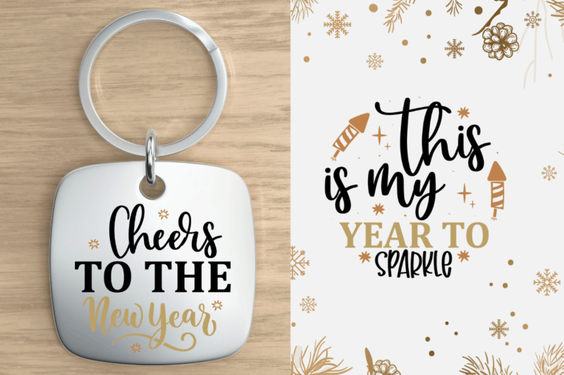 New Year Keychain Svg bundle