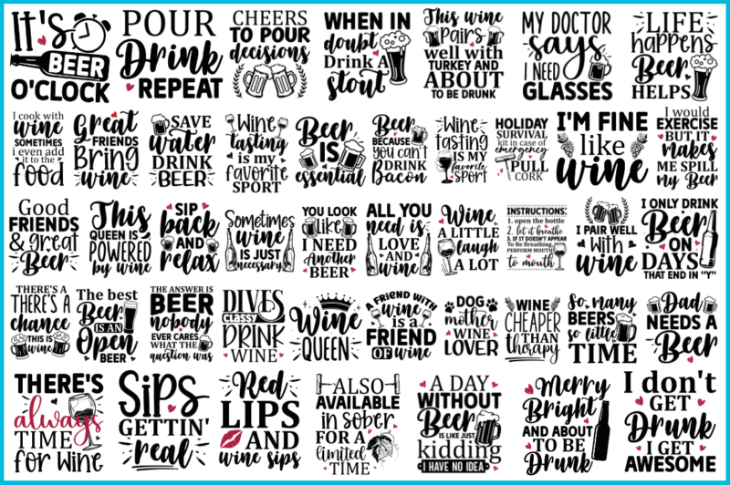 Alcohol Quotes SVG Bundle