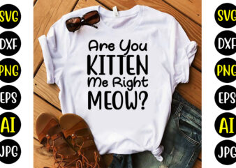 Are You Kitten Me Right Meow Svg t shirt vector