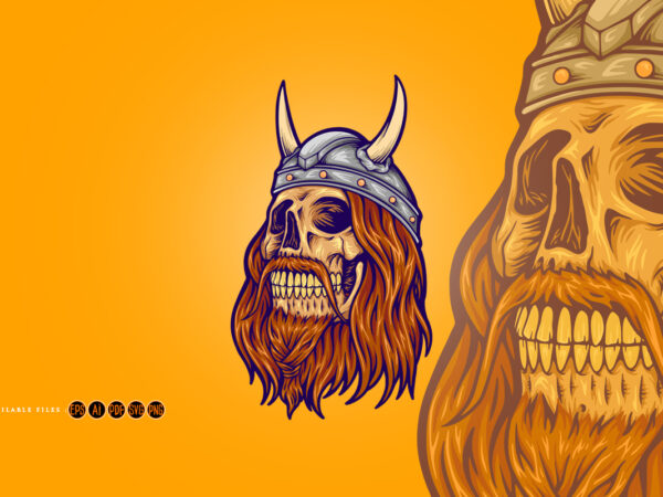 Viking old man skull horned svg t shirt vector art