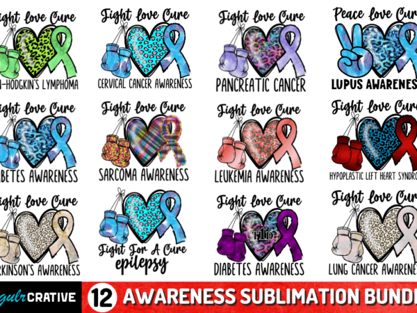 Awareness sublimation bundle t shirt vector