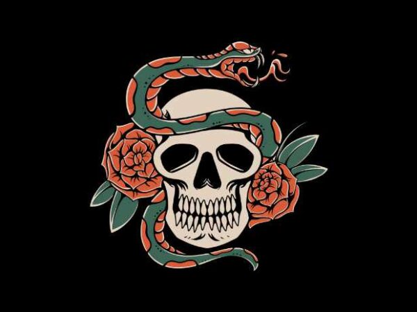 Skull snake t shirt template vector