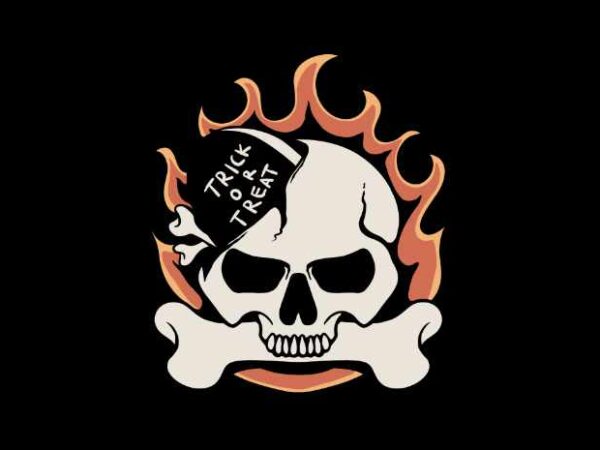 Skull fire t shirt template vector