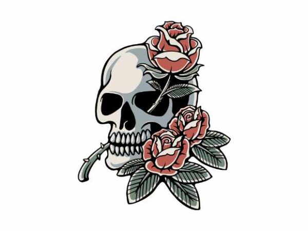 Death flower t shirt vector illustration