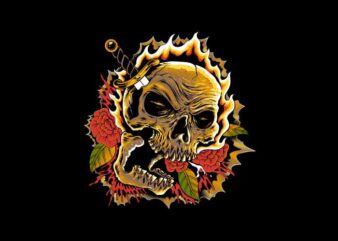 Death Flower t shirt vector illustration