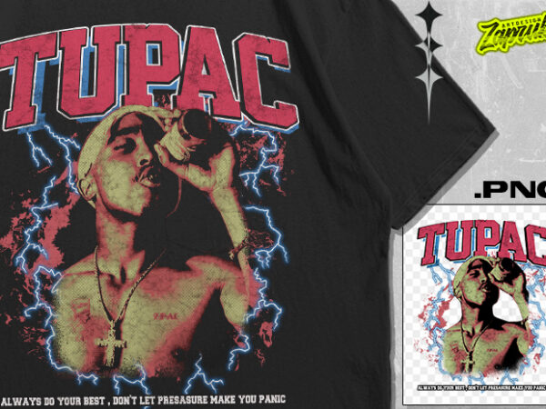 Tupac #2 thuglife 2pac shakur hiphop streetwear tshirt design