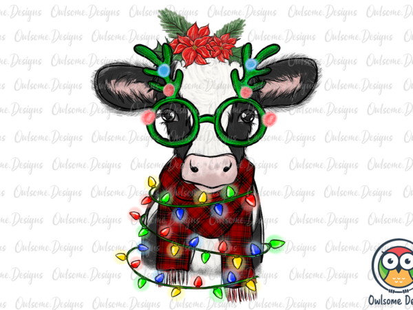 Baby cow christmas png sublimation t shirt template