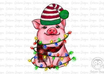 Baby Pig Christmas PNG Sublimation t shirt template