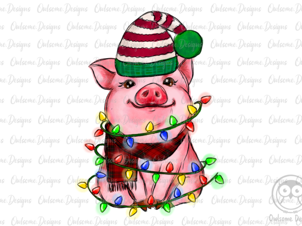 Baby pig christmas png sublimation t shirt template
