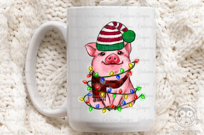 Baby Pig Christmas PNG Sublimation