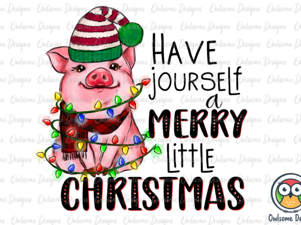 Baby pig merry little christmas sublimation t shirt template