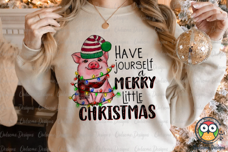 Baby Pig Merry Little Christmas Sublimation