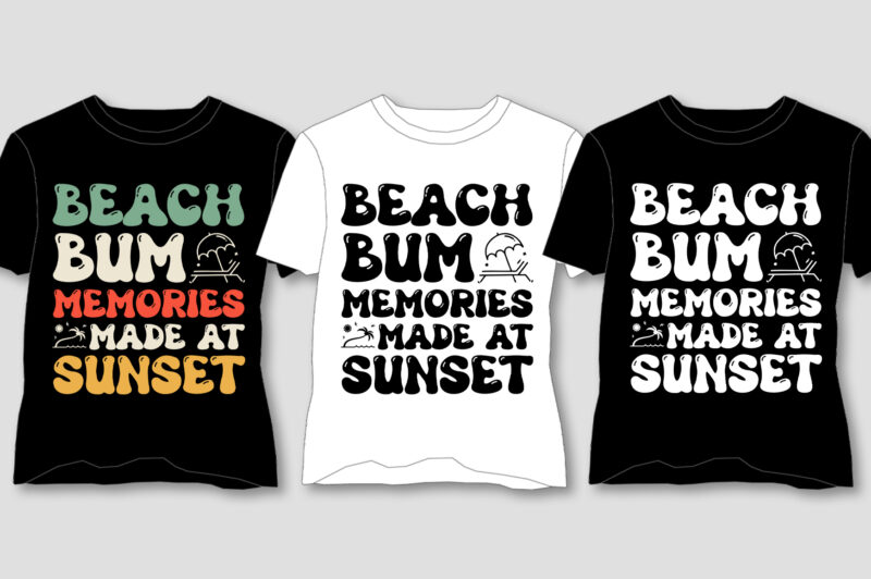 Vintage Sunset T-Shirt Design Bundle