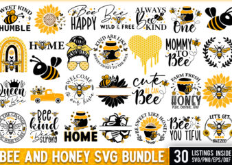 Bee And Honey SVG Bundle t shirt template