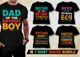 Birthday T-Shirt Design Bundle