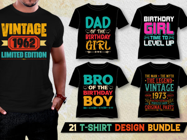 Birthday t-shirt design bundle