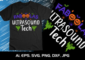 Faboolas Ultrasound Tech Halloween Spooky Scary Halloween File Boo Vampire t shirt graphic design