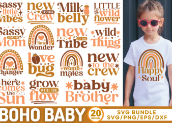 Boho Baby SVG Bundle t shirt template