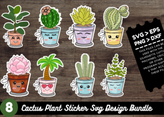 Cactus Plant Sticker Bundle t shirt vector file