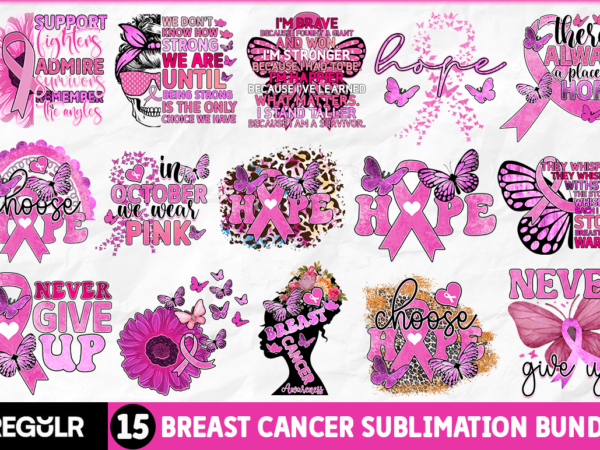 Breast cancer sublimation bundle t shirt template