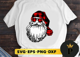 Buffalo Plaid Santa Claus SVG, Merry christmas SVG, Xmas SVG Digital Download t shirt template